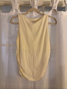Sleeveless Ruched Tank Top - Cream